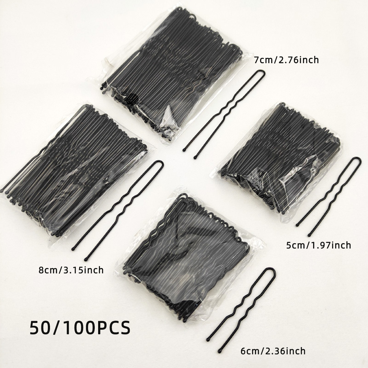 Tech Accessories Women - 50/100 pçs feminino 5/6/7/8 cm cabelo