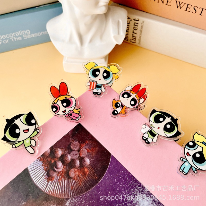 Tech Accessories For Office - Conjunto de 6 Clips Acrílicos Kawaii