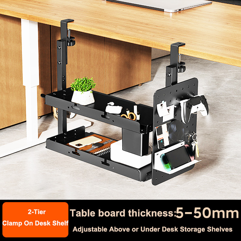 Tech Accessories Desk - Prateleira de 2 Níveis de 14