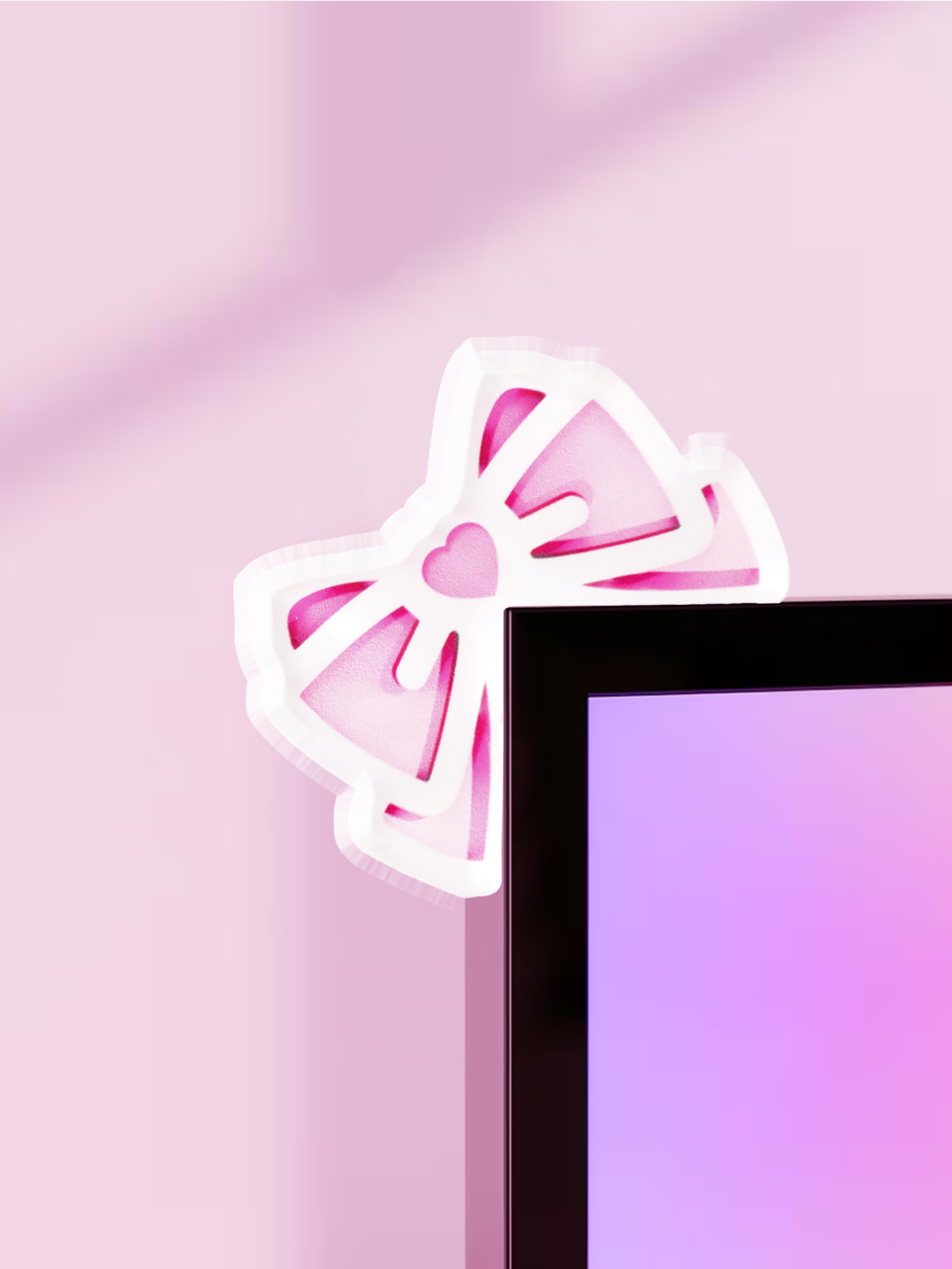 Tech Accessories Desk - Kawaii arco monitor decoração rosa acrílico