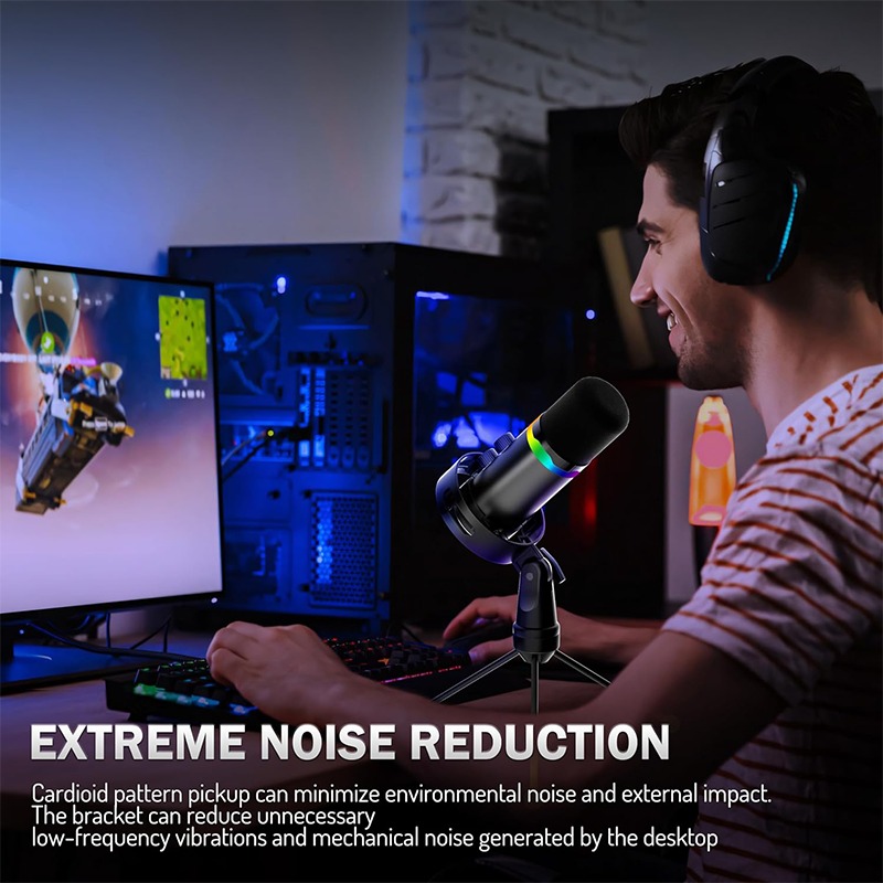 Monitor Arm Single - Microfone USB para Jogos com Suporte