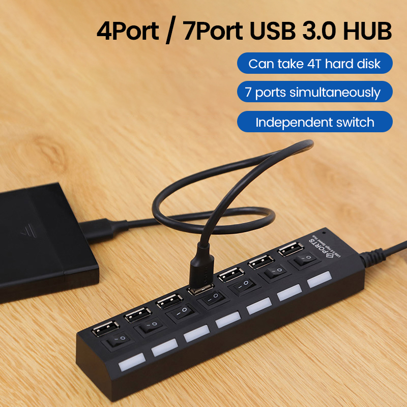 USB 2.0 Hub Multi USB Splitter - Usb Hub 7 Port avaliação e preço