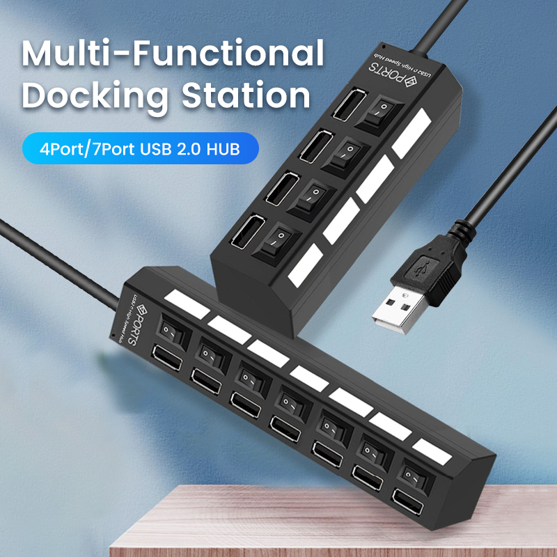 USB 2.0 Hub Multi USB Splitter - Usb Hub 7 Port avaliação e preço