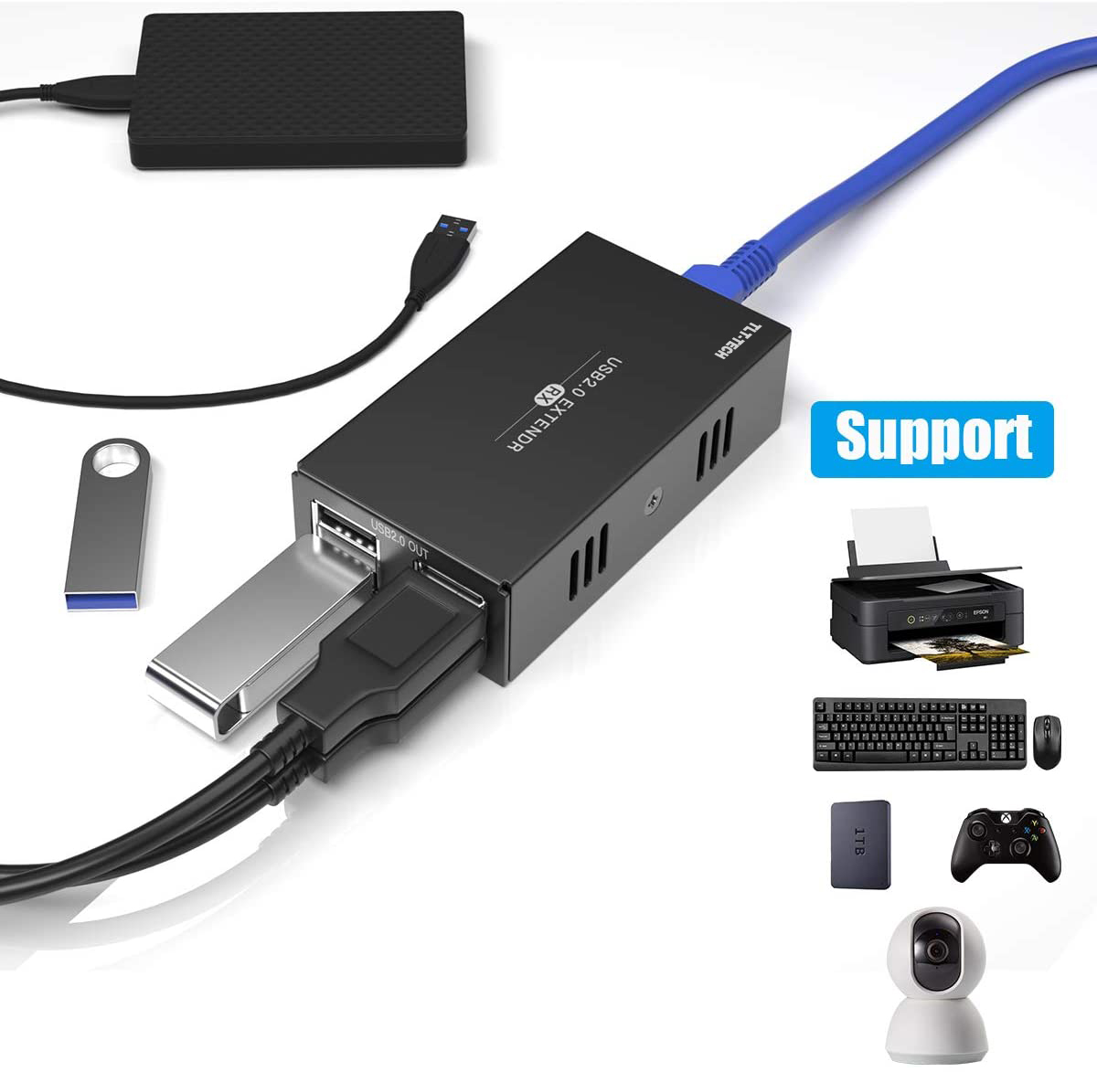 Extensor USB 2.0 com HUB USB d - Usb Hub 7 Port avaliação e preço