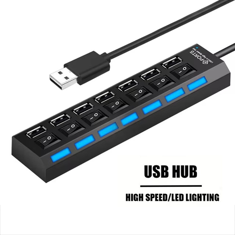 Hub USB 2.0 de 7 portas, divis - Usb Hub 7 Port avaliação e preço