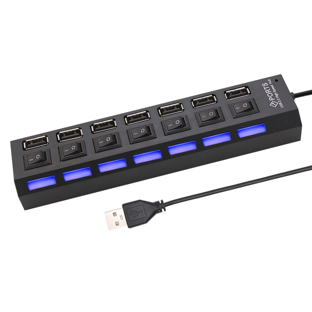 Hub USB 2.0 de 7 portas, divis - Usb Hub 7 Port avaliação e preço